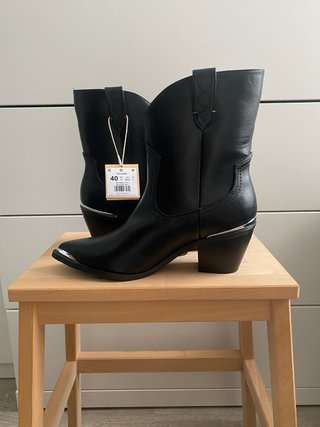 Botines Cowboy Negros Talla 40