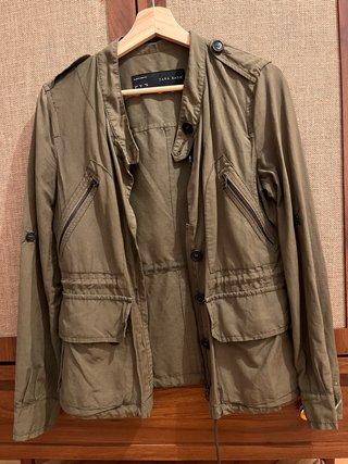 Chaqueta Verde Zara Basic Talla M