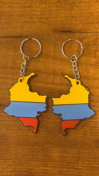 Llavero Mapa de Colombia doble cara
