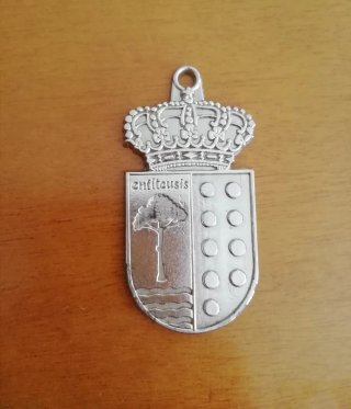 Medalla para llavero de Escudo Heráldico Plateado