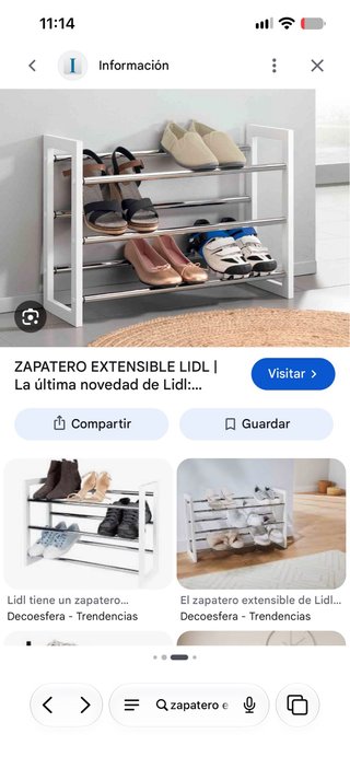 Zapatero Extensible Blanco y Metal