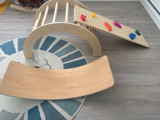 Juego de Escalada Infantil y Curva de Madera