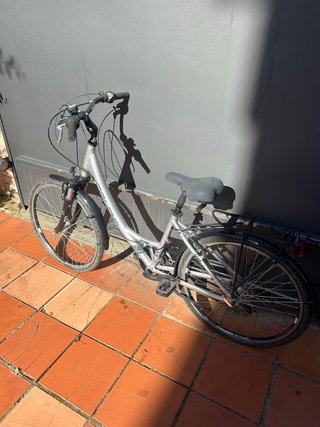 Bicicleta de paseo plateada riverside