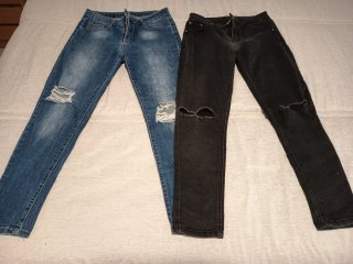 2 Pantalones Tejanos con Roturas