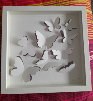Cuadro Decorativo con Mariposas en Relieve