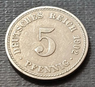 Moneda 5 Pfennig Alemania 1902