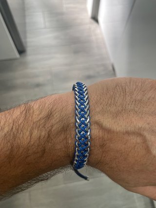 Pulsera Lotus azul y plateada