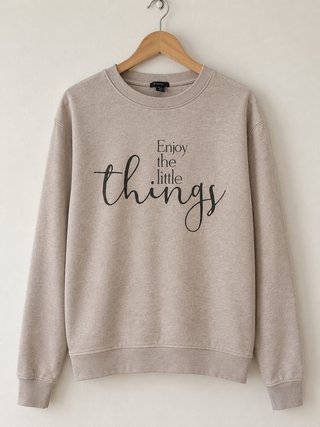 Sudadera Beige con Estampado