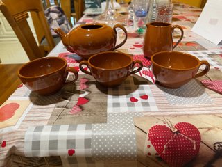 Juego de Café de Cerámica Marrón