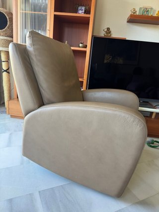 Sillón Relax Reclinable Natuzzi Piel Camel