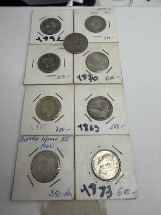 Lote de 9 Monedas de Plata