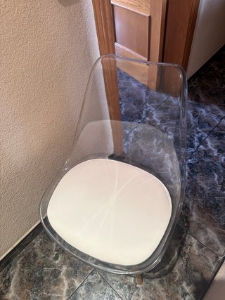 2 sillas comedor blanco/transparente