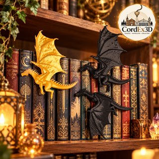 Dragones 3D para Estantería | Decoración Libros