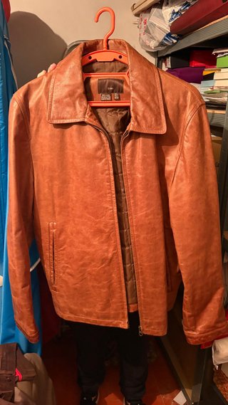 Chaqueta de piel Zara marrón