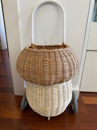 Carrito de mimbre decorativo Olli Ella