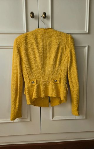 Chaqueta Tweed Zara Woman Amarilla