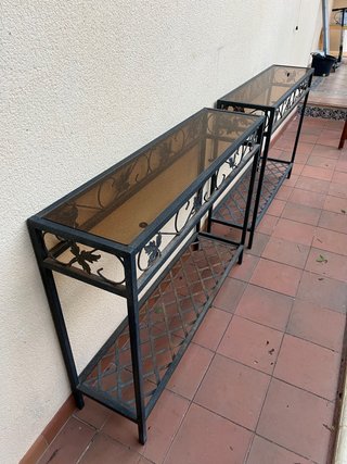 Set de 2 Consolas de Jardín Metálicas
