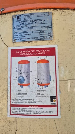 Depósito de agua acero inoxidable termo mil L.
