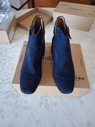 Botines miMaO de Serraje Azul Talla 39