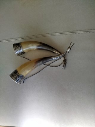 Pareja de Cuernos Rusos con Plata