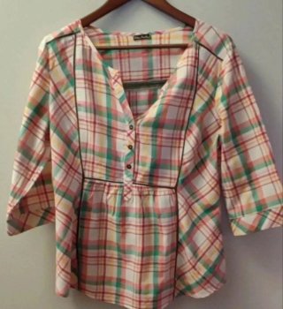 Blusa a cuadros Pilar Prieto Talla 46