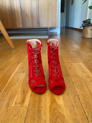 Sandalias de Tacón Rojas