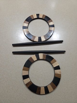 Set de 2 Aros de Madera para Cortinas