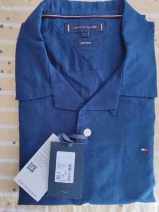 Camisa Tommy Hilfiger Azul Lino Talla L