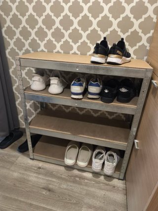 Estantería Metálica con Baldas de Madera