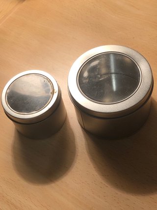 Set de 2 Cajas Metálicas Redondas