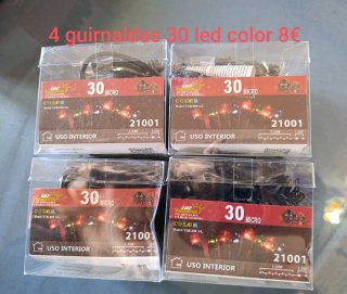 4 Guirnaldas 30 Luces LED Multicolor