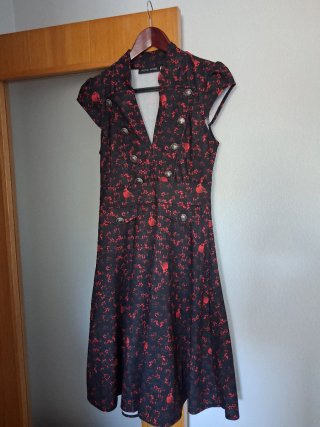 Vestido Vintage estilo Hell Bunny Negro y Rojo
