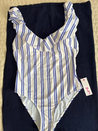 Bañador a rayas blancas y azules Talla 38