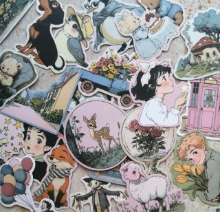 50 PEGATINAS VINTAGE CUENTOS INFANTILES