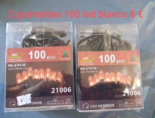 2 Guirnaldas 100 LED Blanco Luz Europa