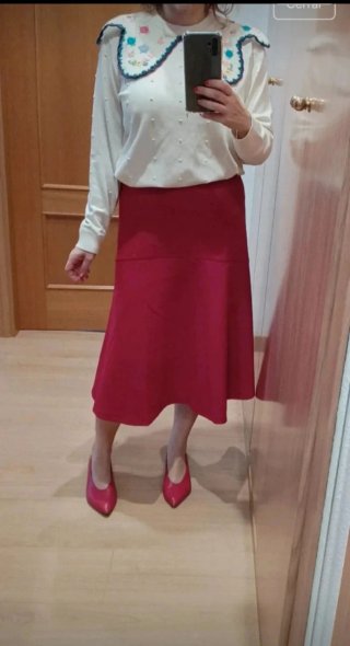Falda Roja Tara Jarmon Talla 38