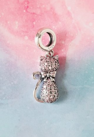 CHARM GATO CIRCONITAS PLATA NUEVO PARA PANDORA