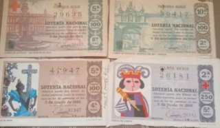 Billetes de lotería Nacional antiguos