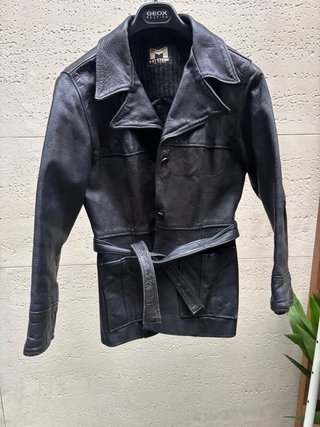 Giacca Vintage in Vera Pelle Nera