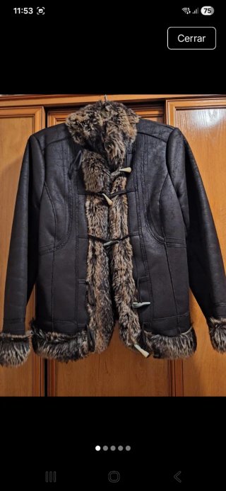 Chaquetón tipo trenca marrón