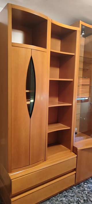 Conjunto modular de muebles de salón nogal