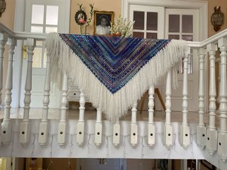Chal de Mohair Multicolor con Flecos