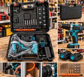 Taladro Inalámbrico con Maletín y Accesorios