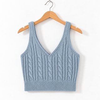 Top de punto celeste Stradivarius XS