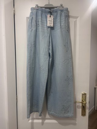 Pantalón Zara Azul con brillos talla 13-14
