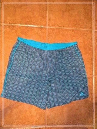 Pantalón Adidas Cuadros Azul y Gris - Talla M