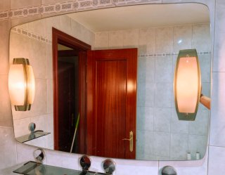 Espejo de baño vintage con luz