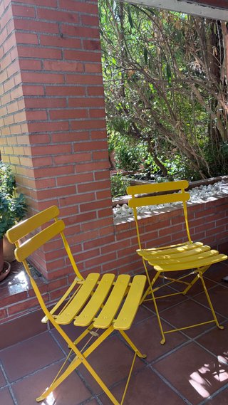 2 Sillas de Jardín o terraza Plegables Amarillas