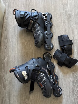 Patines en línea Oxelo con protecciones para manos