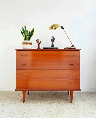 Cómoda Mid-Century, madera embero | Vintage 60s